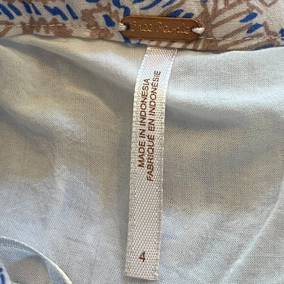 Free People 'Love Train' wrap skirt 4 tie waist asymmetrical hem midi botanical - Picture 8 of 10